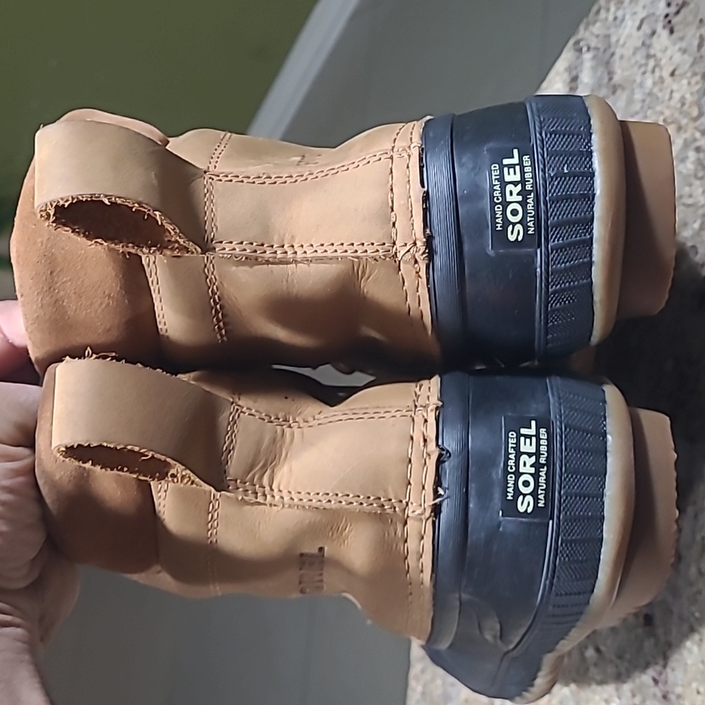 Sorel Cheyanne II Lace Boots - Tan Leather Size 8 - Picture 7 of 12